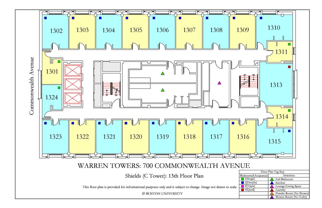 Warren Towers Floor 13 C Tower Boston University Housing