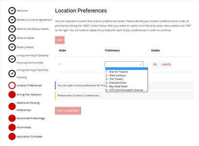 Location Preferences A