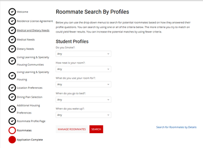Roommate Search By Profiles
