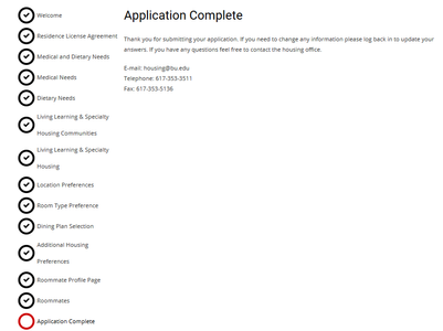 transfer application complete