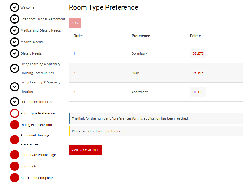 transfer room type pref B Boston University Housing
