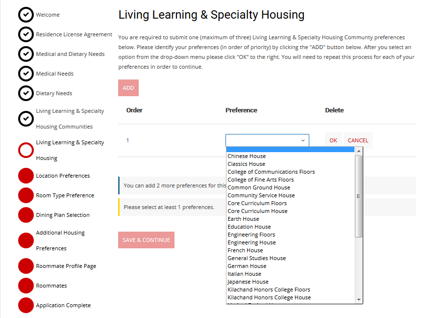transfer specialty housing B Boston University Housing