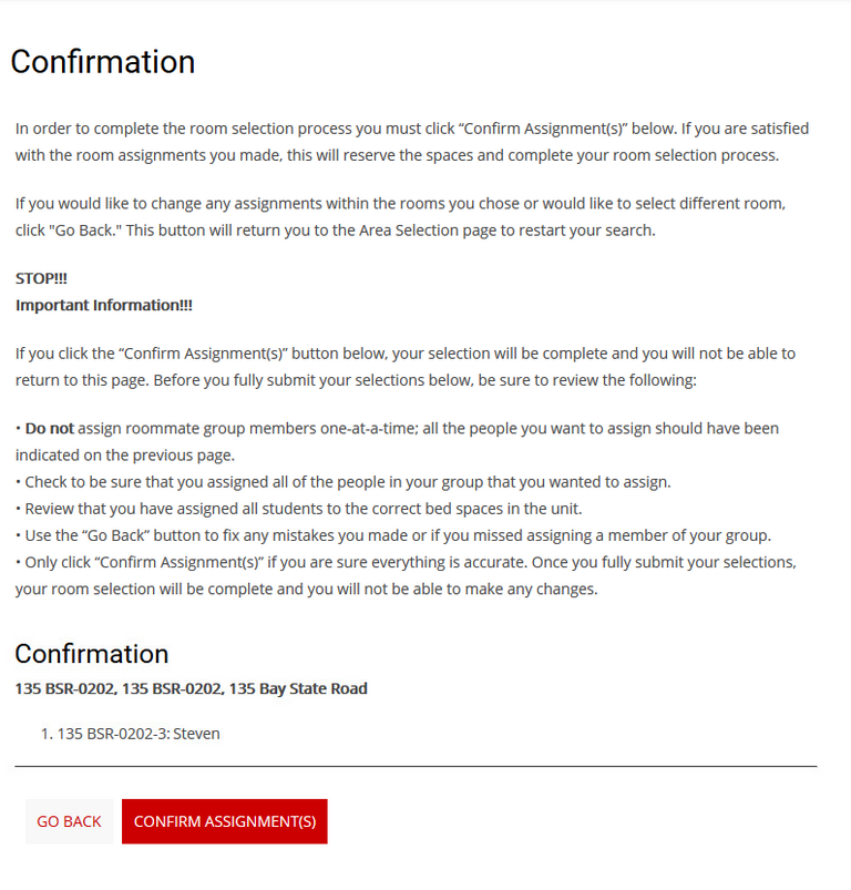 Community Room Selection Boston University Housing