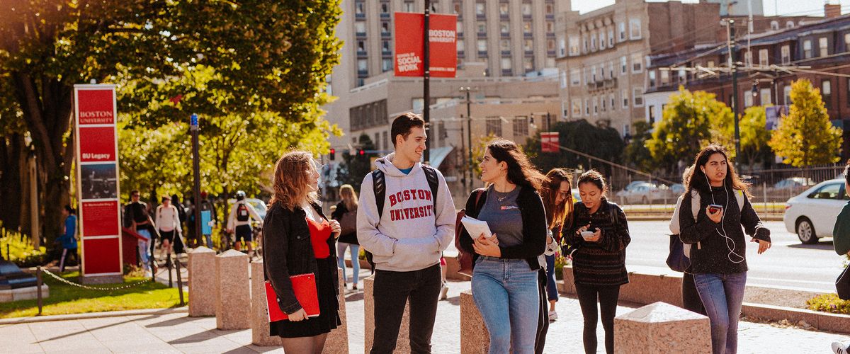 students on campus