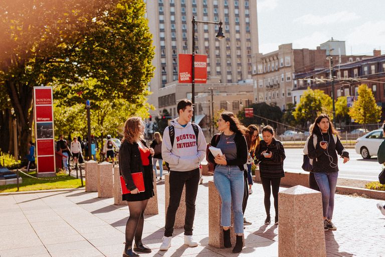 students on campus