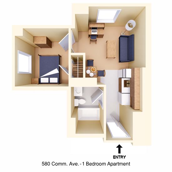 580 Comm Ave - 1 Bedroom