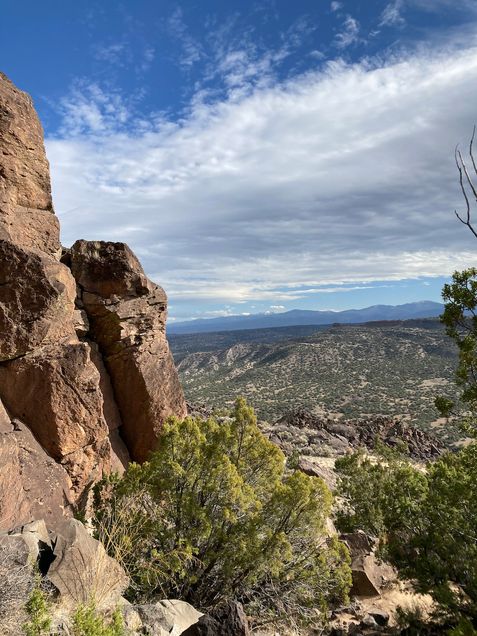 The Pajarito Plateau, Pueblo homelands and site of nuclear testing at Los Alamos, a topic of Kreikemeier’s research.