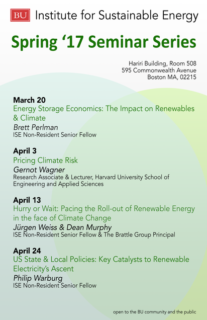 ISE Spring '17 Seminar Series Blue and Green Banner