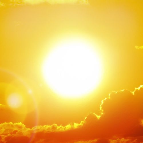 Sun in an orange sky