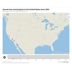 Annual new wind projects in the United States since 1987