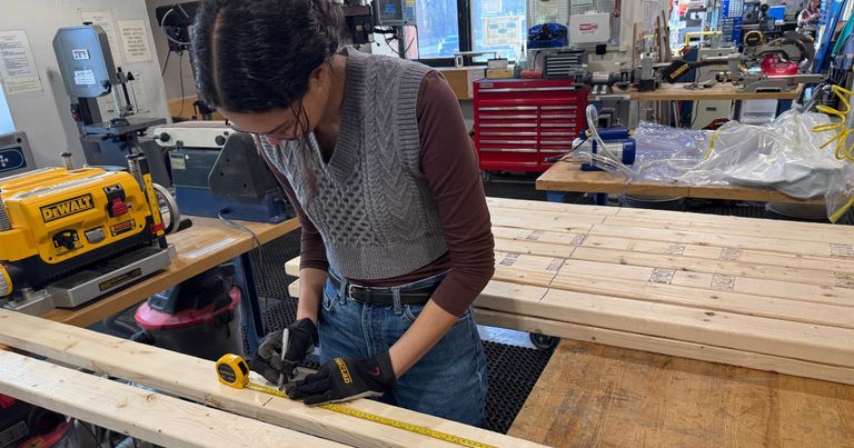Student working on Campus Climate Lab project.