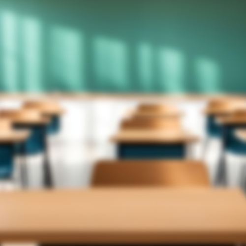 An empty school classroom.