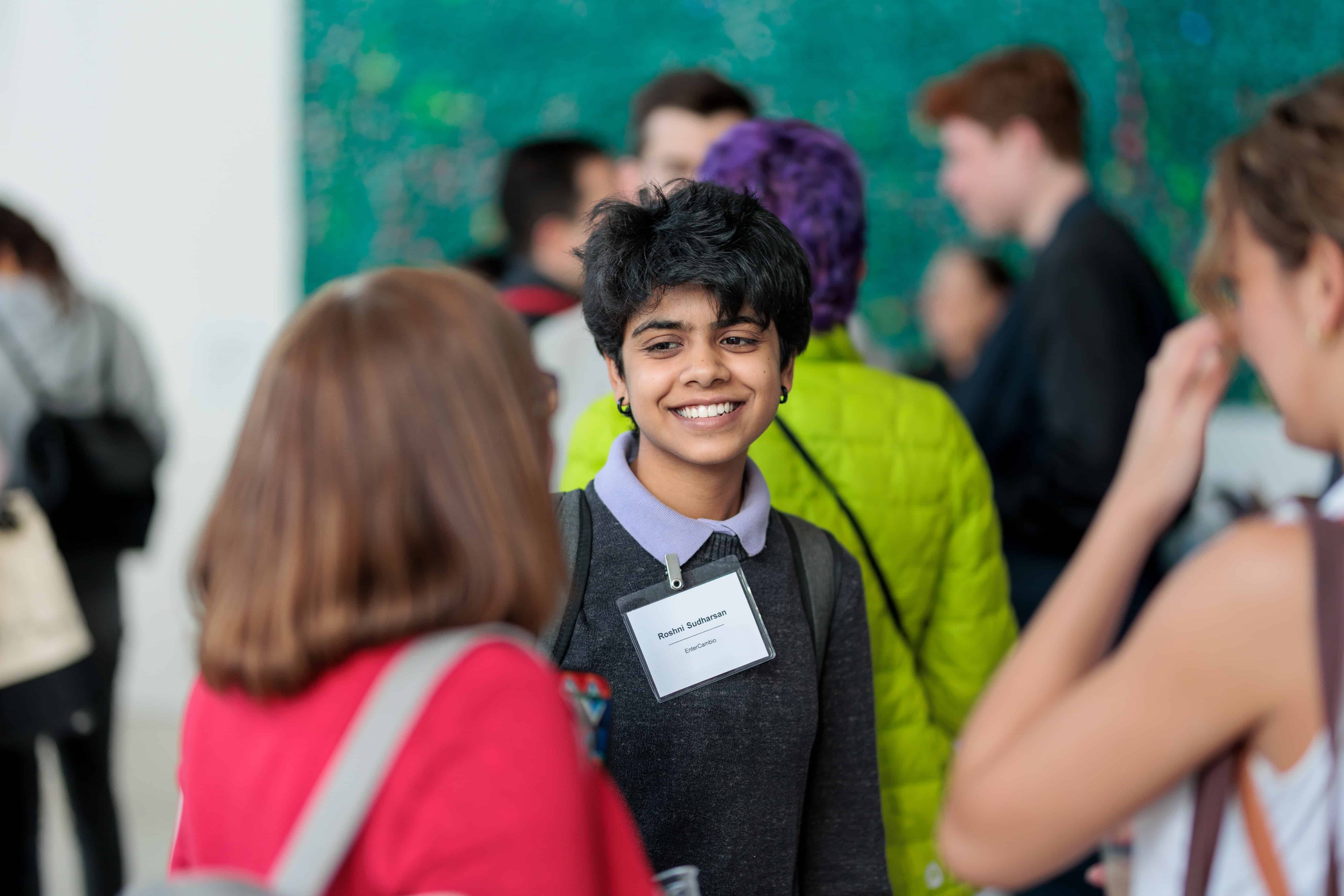 Students connecting after a competition