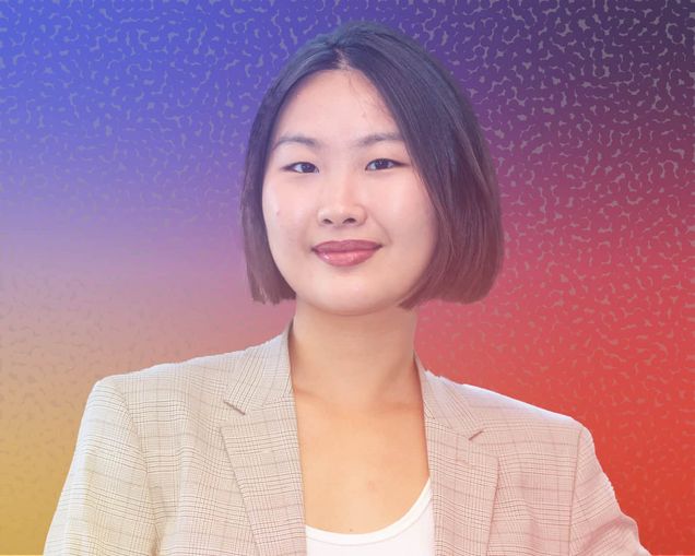 A young woman smiling