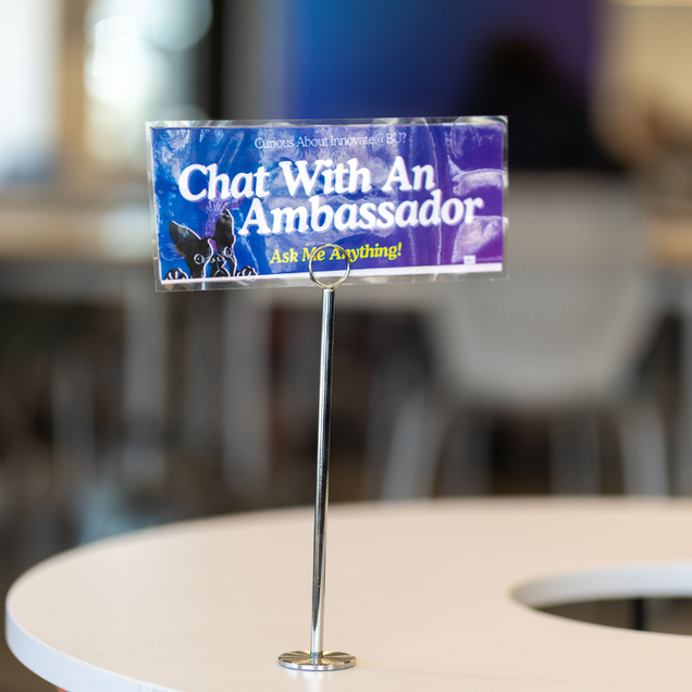 Chat with an Ambassador sign