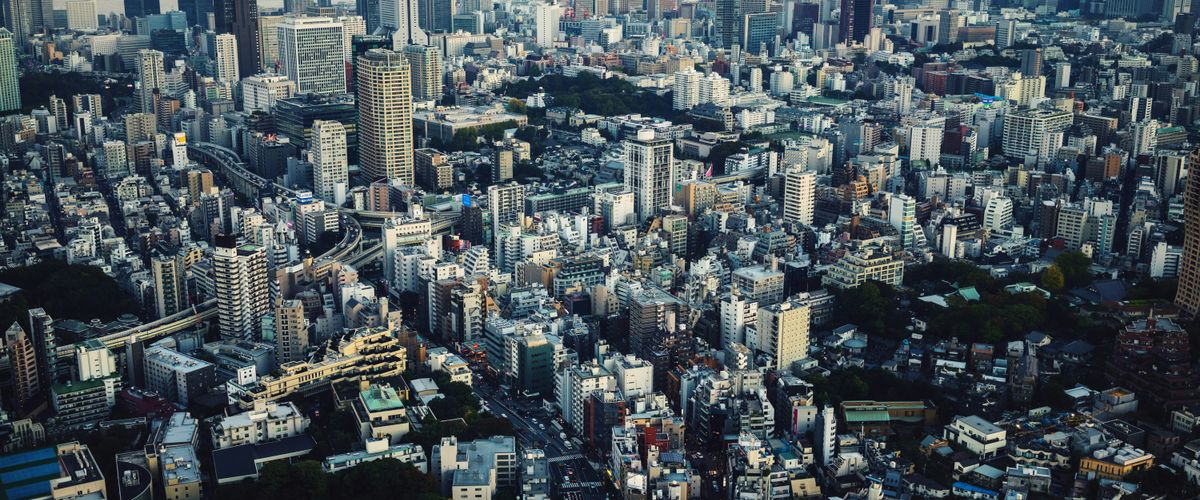 City skyline in Tokyo, Japan