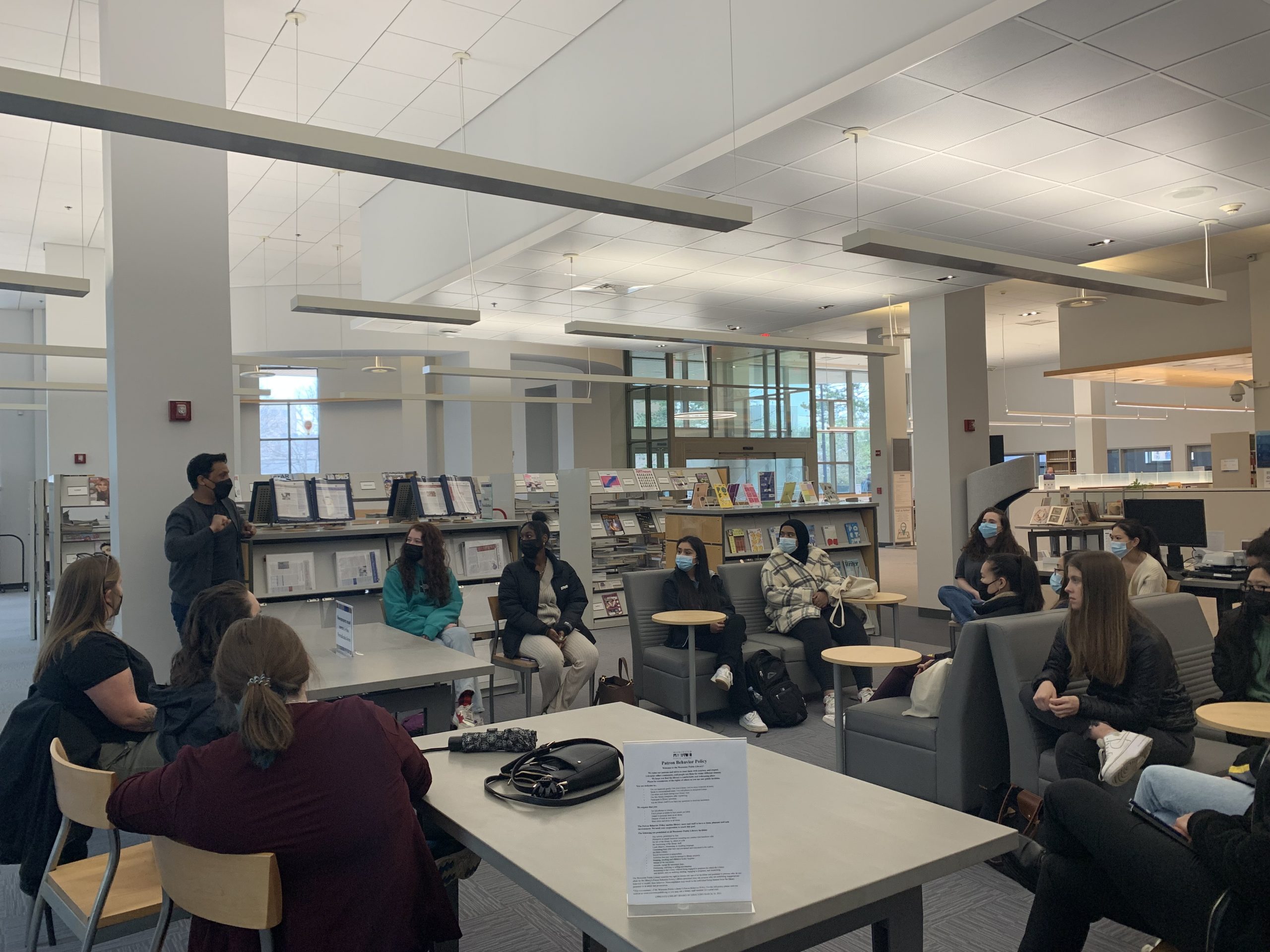 students hearing from a speaker