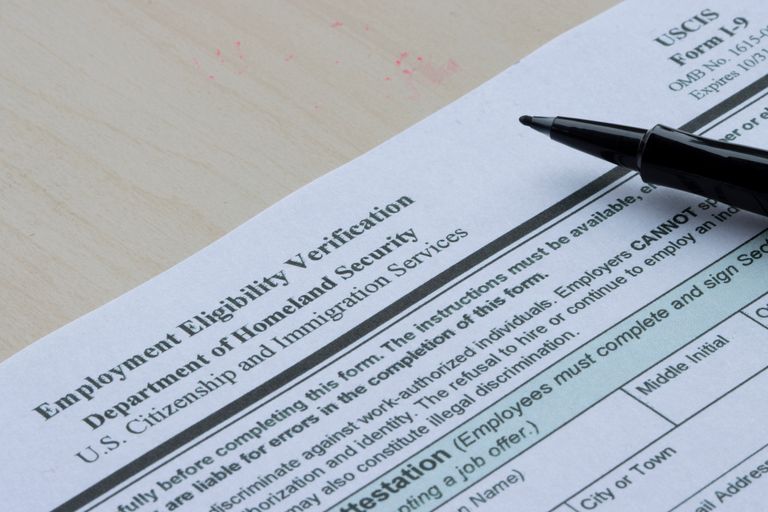 Closeup of Form I-9