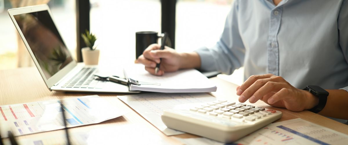 Man reviewing financial documents