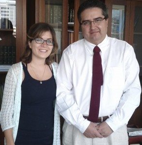 Oya Yegen (left) and Carlos Carmona Santander (right), a member of Chile’s Constitutional Court.