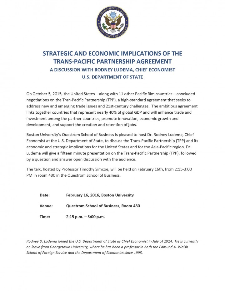 Boston University TPP Discussion Flyer