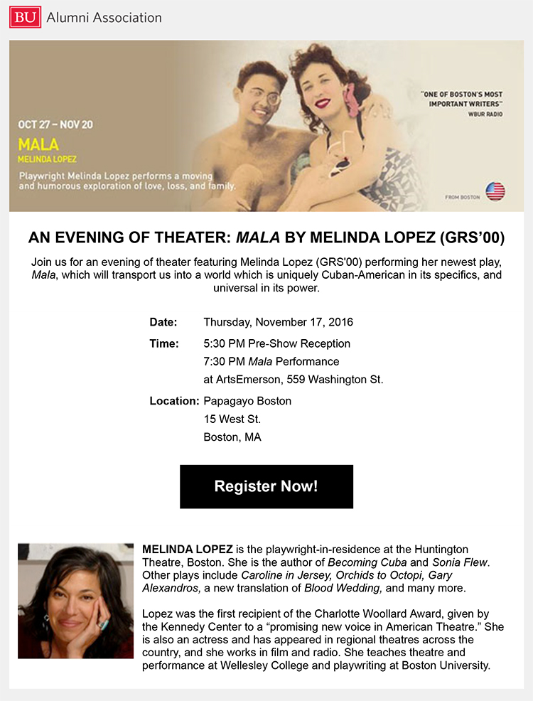 An Evening of Theater with BU in Boston
