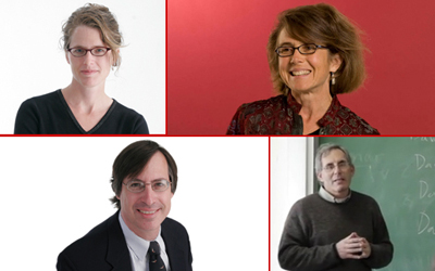 (Clockwise from top left) Professors Kristin Collins, Stacey Dogan, Jack Beermann, and Gary Lawson were cited by federal courts between March and July 2015.