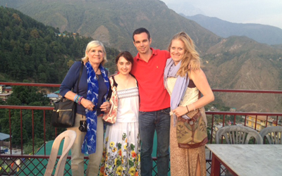 Lecturer Virginia Greiman, Violeta Haralampieva (’16), Quincy Kayton (’16), and Scott Woodbury (’14) interviewed refugees in Delhi, Dharamsala, and settlements in the Bangalore area.