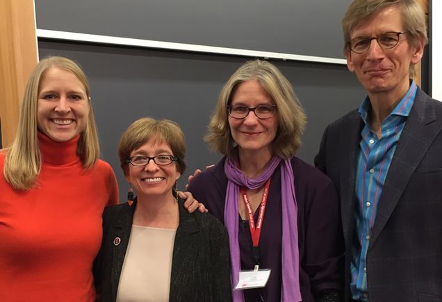 Profesors Zeiler, McClain, and Fleming with Chai Feldblum