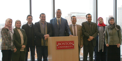 Egyptian professors of law from Ain Shams University and Menoufia University visited BU Law to learn about clinical law programs.