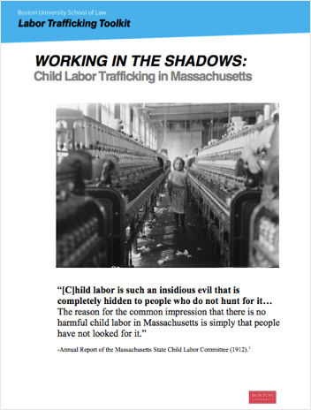 Cover of the BU Law Human Trafficking Clinic's Labor Trafficking Toolkit.