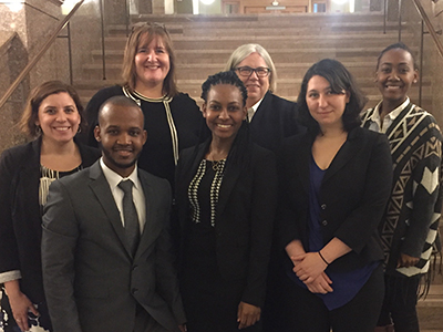 Anne Celestin ('18) with friends and BU Law staff