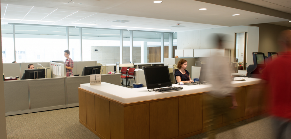 receptionen på Fineman Pappas Law Libraries