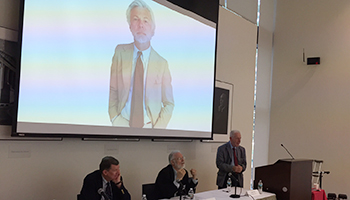 Professors Seipp and Feld at the symposium for Larry Yackle