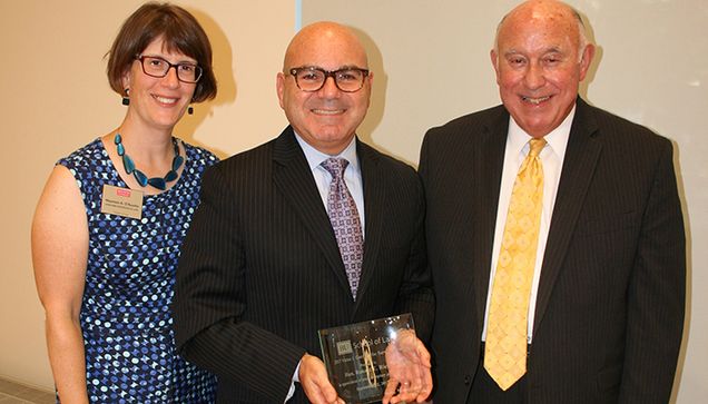 Dean Maureen O'Rourke with Hon. Richard Richter and Victor J. Garo