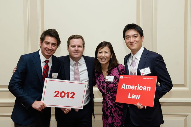 Juan Carlos Tristan Rodriquez (American Law'12), Diego Perez Ara (American Law'12, JD'14), Junko Hatomi (American Law'12) and Kenta Inagaki (American Law'13)