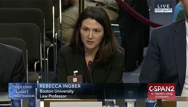 Professor Rebecca Ingber testifying at Judge Brett Kavanaugh's confirmation hearing