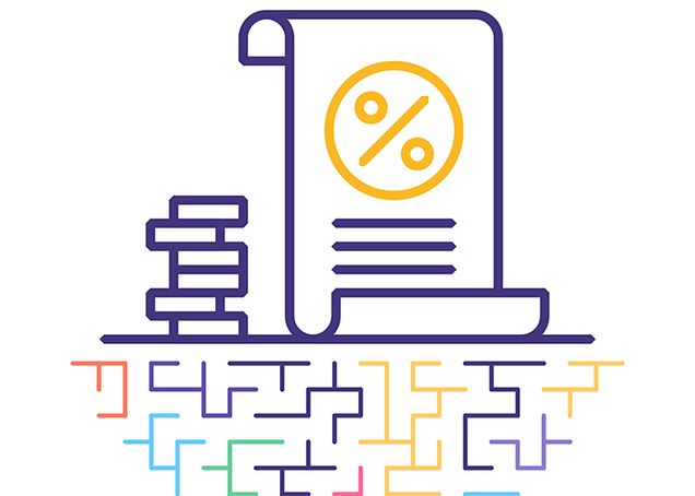 Tax Return Calculator Line Icon Illustration