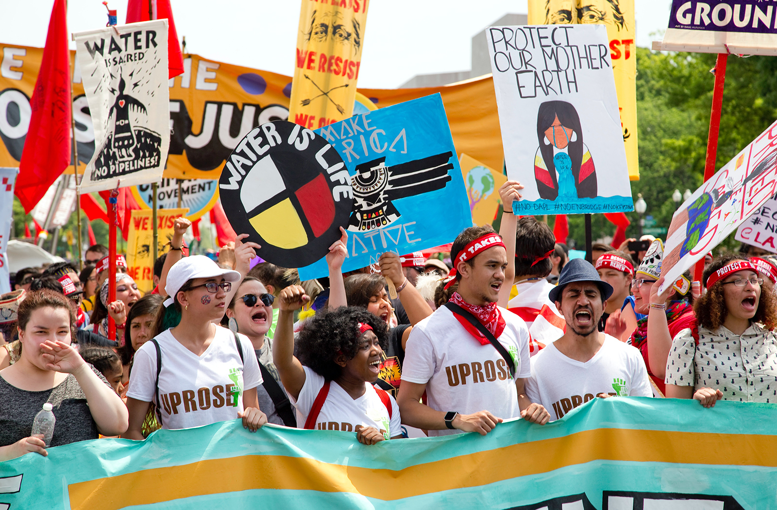 Water protectors opposing the Dakota Access Pipeline