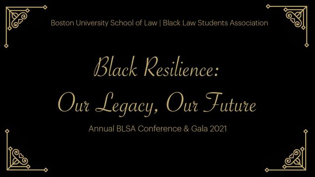 Gold text on a black background: Black Resilience: Our Legacy, Our Future