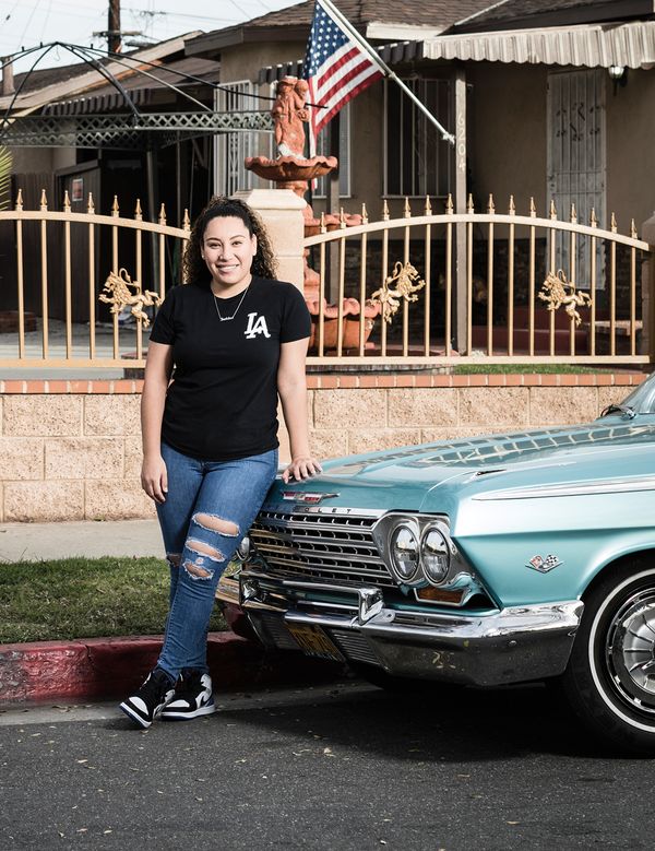 Daisy Figueroa ('21) stands in her Southeast LA neighborhood