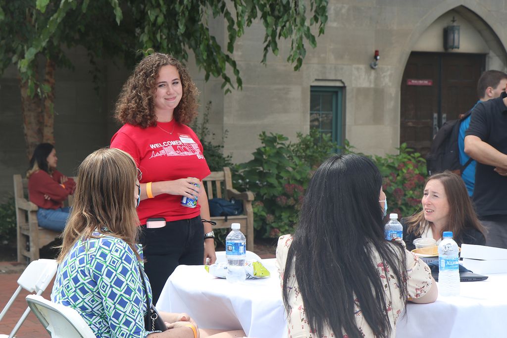 JD students socialize at a BBQ