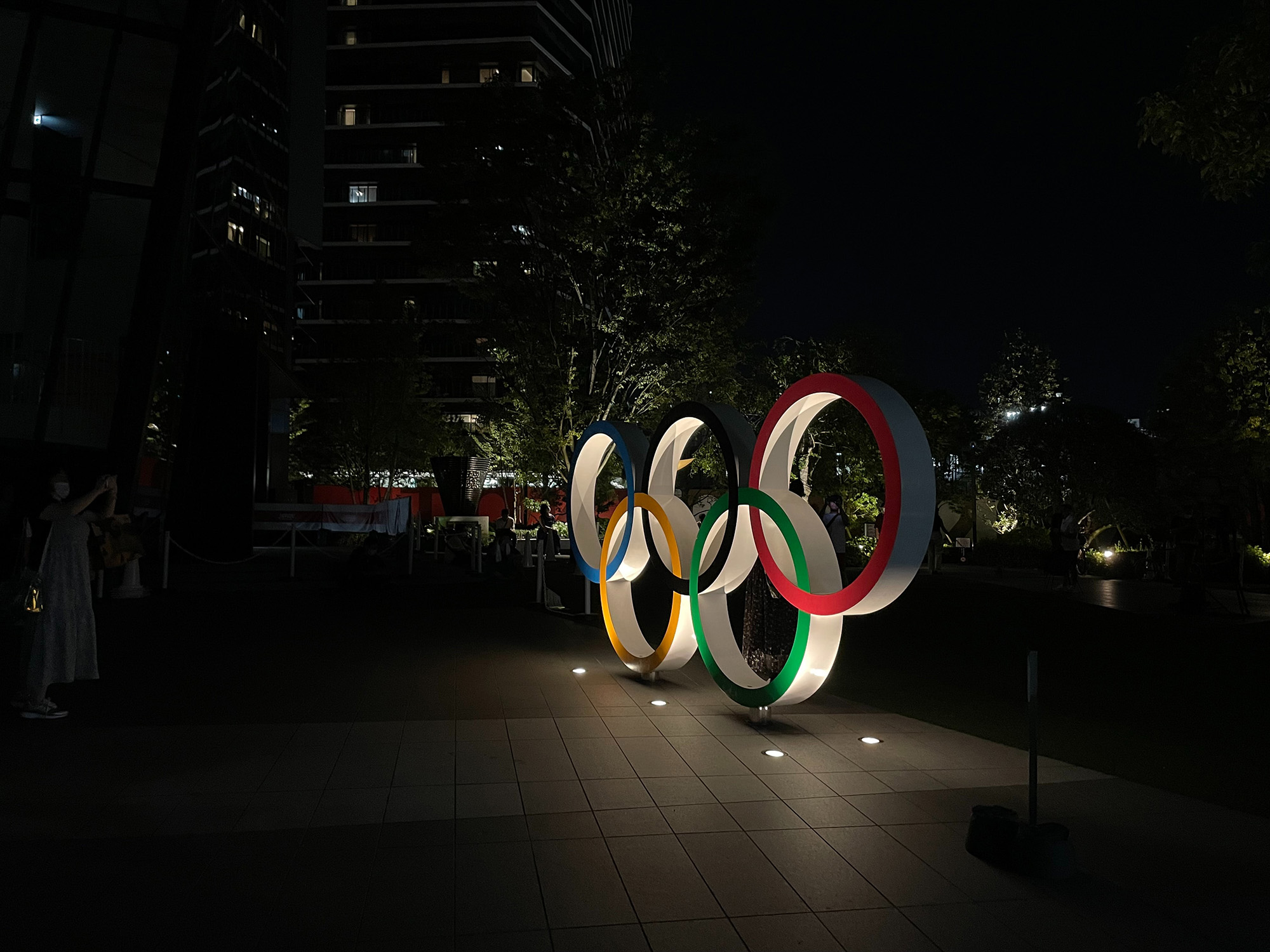 Olympic Rings at night