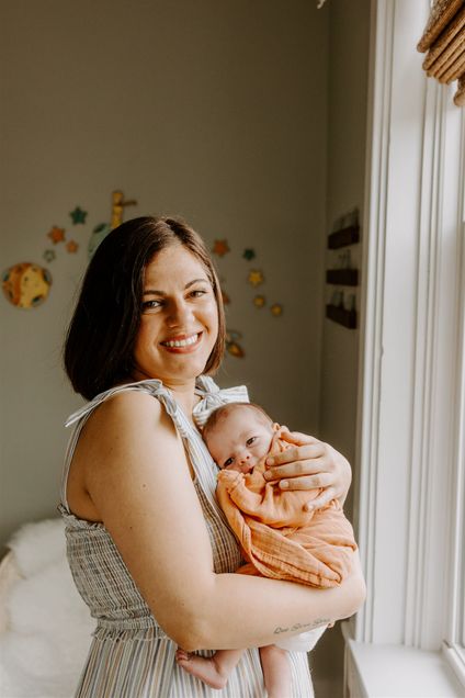 Roxanna Mehdi ('14) and her first child, Caspian Hook