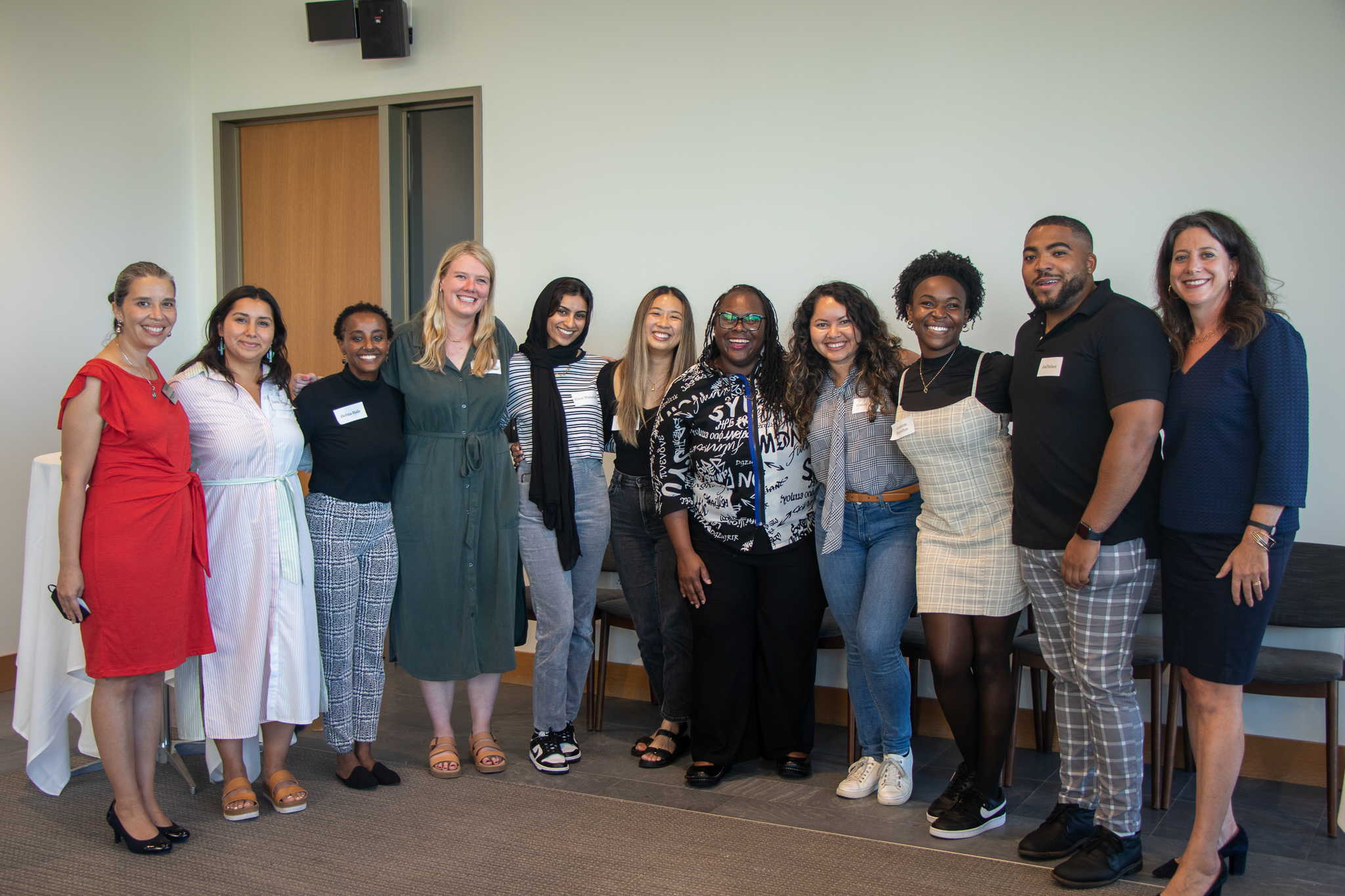 Group photo of the inaugural ASPIRE class with Professor Jasmine Gonzales Rose and Dean Angela Onwuachi-Willig