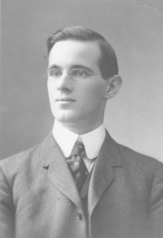 A black and white photo of Gleason Archer (Class of 1906)