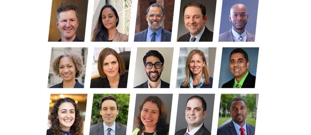 Collage of 15 new full-time BU Law faculty