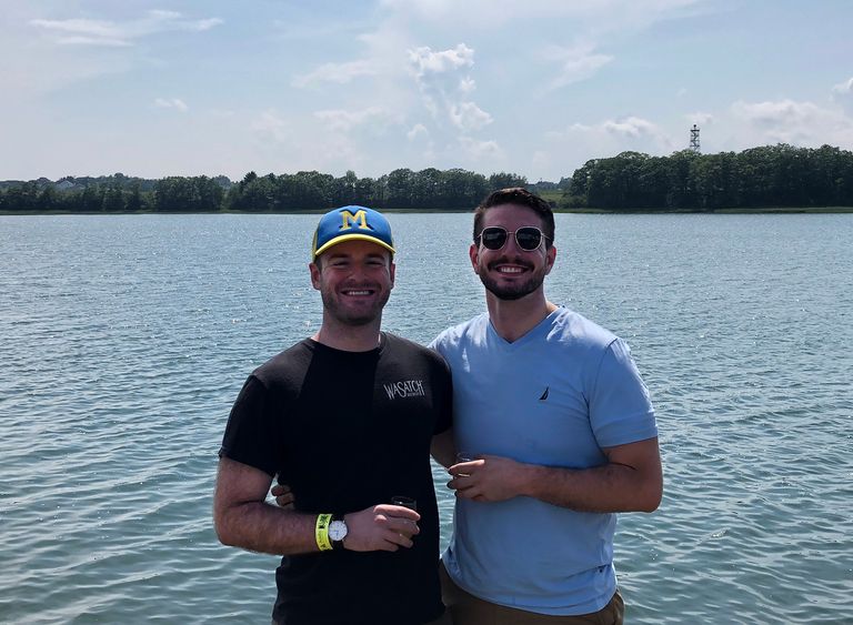 examples of a law personal statement Jeremy Brunner ('24) with his brother with a lake in the background