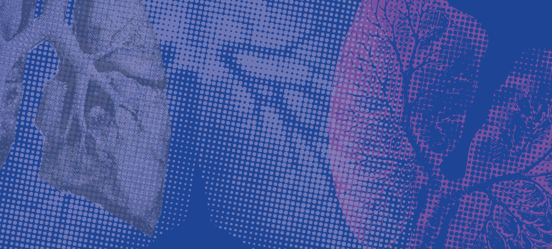 Artistic rendering of human lungs on a blue background