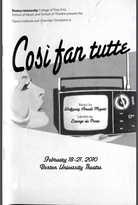 concert program for cosi fan tutte